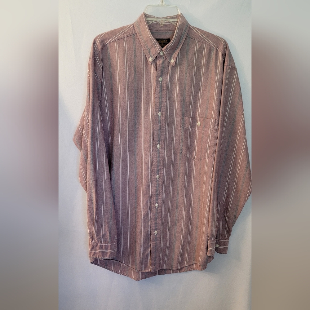 Eddie Bauer Mauve Long Sleeve Button Down Shirt Size LT